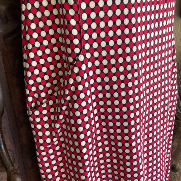 Lands End polka dot red/navy sleeveless dress—size 10 - Picture 3 of 7